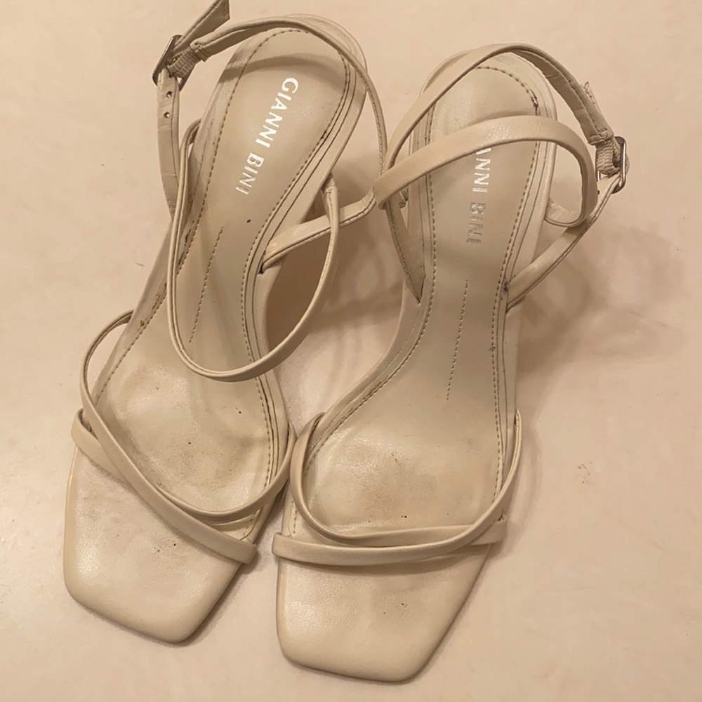 Giani Bini Square Toe ivory heels